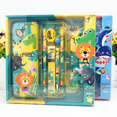 Cartoon Stationery Set, Children's Day Gift Box for June 1st, Elementary School Students' Learning Supplies & Prizes – 8-Piece Kids' Stationery Kit
