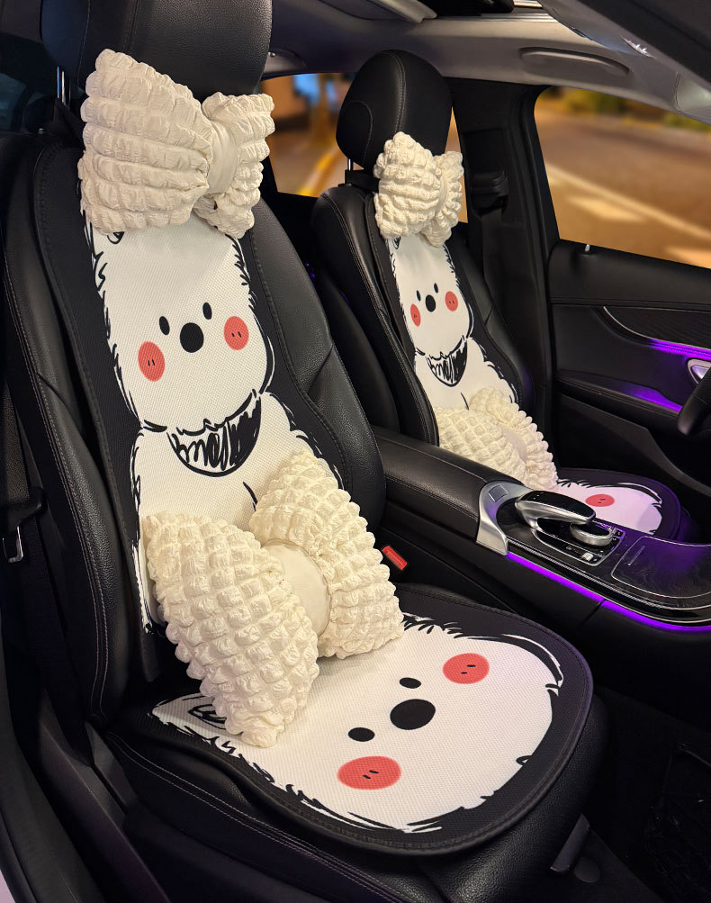 Car Seat Cushion, Universal for All Seasons, High-End, Cute Cartoon Design, Women's Car Seat Cover, Seat Cushion, Car Mat, Summer Seat Cover