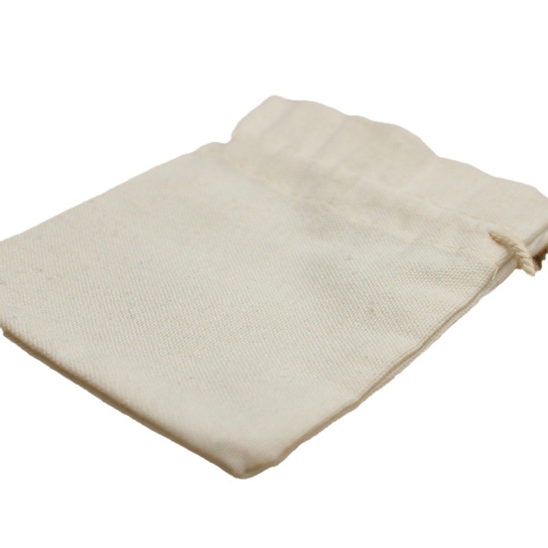 Cotton Bundle Pocket Canvas Drawstring Bag Packaging Bag Drawstring Bag Jewelry Small Cloth Bag Storage Bag Printable LOGO