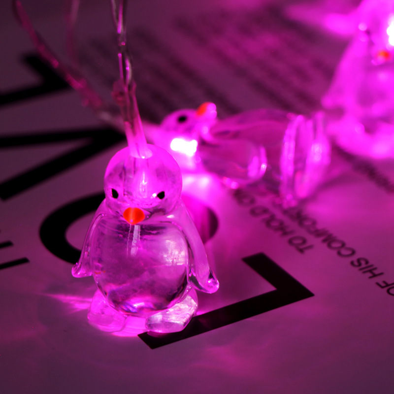 Navidad nueva iluminación pingüino Cadena de luz 10 LED luces decorativas luces de modelado de animales transfronterizos lámparas de mercancías continuas