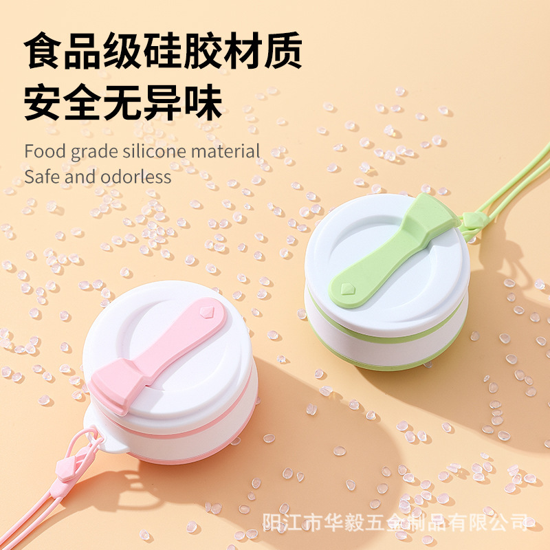 Viajes portátiles tazas de agua de silicona de grado alimenticio tazas plegables resistentes a altas temperaturas retráctiles tazas de agua plegables 350ML con tazas de agua cubiertas