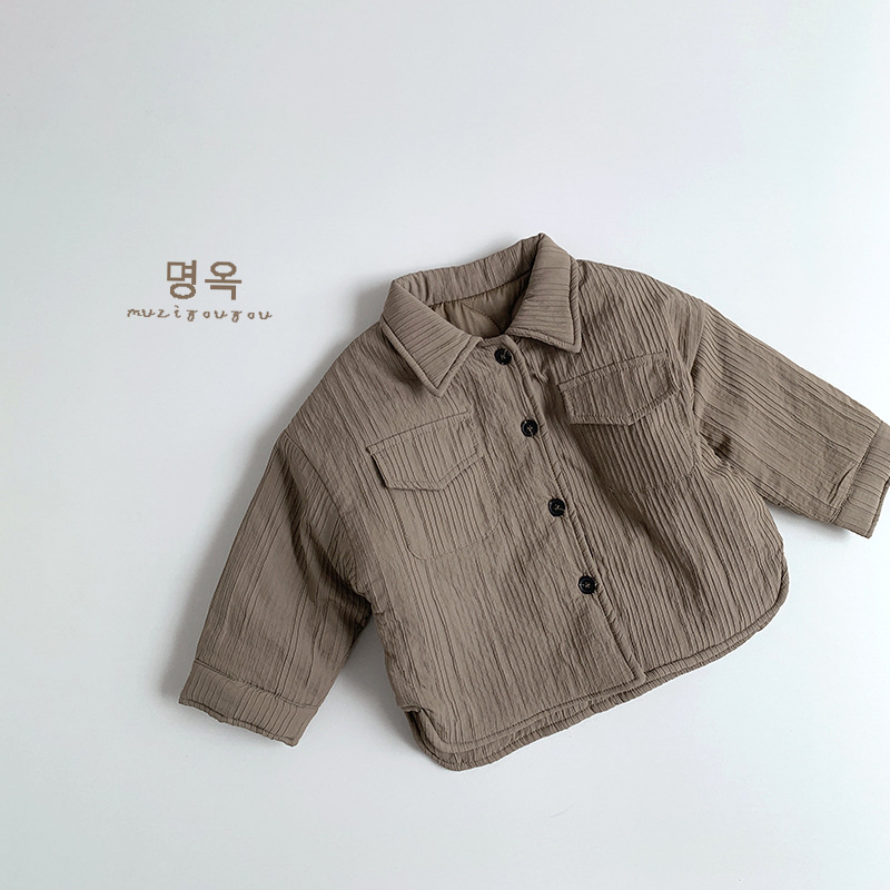 Tonizado ~ camisa de algodón para niños y niñas 2025 invierno nuevo estilo de niños coreano chaqueta de algodón japonés chaqueta de bebé