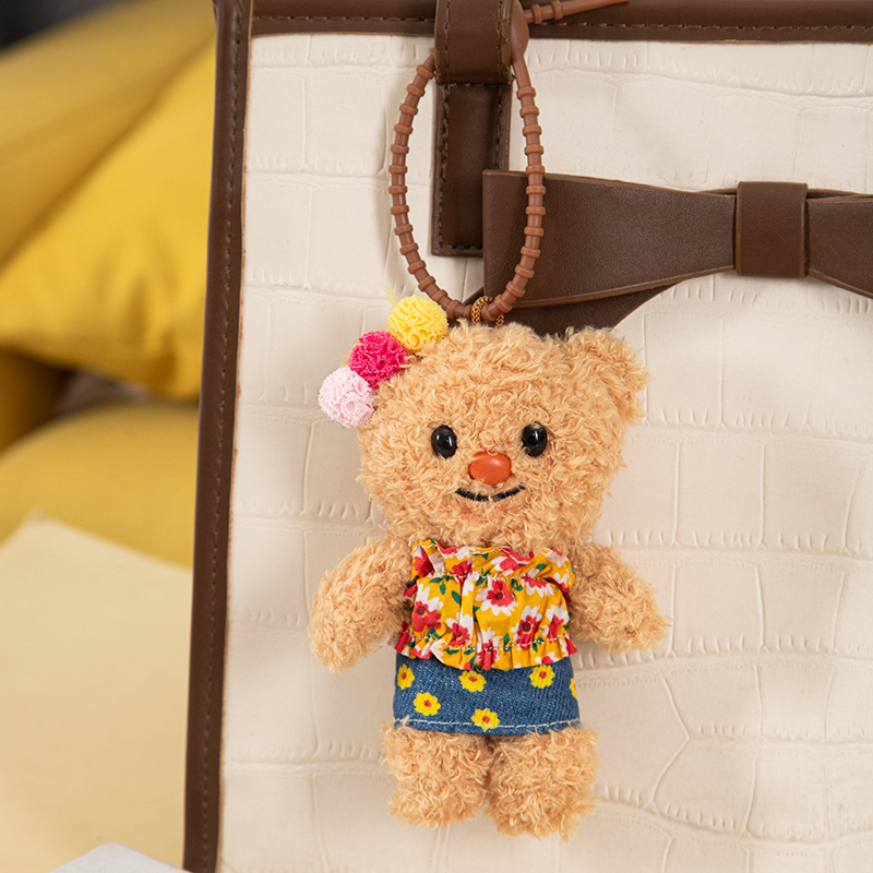 Кремовая джинсовая юбка, с медвежатами