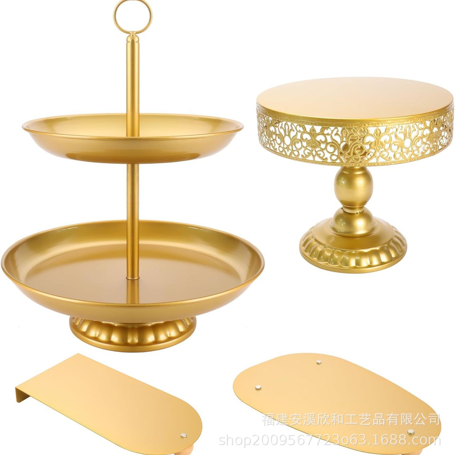 Estante de pastel europeo de hierro forjado conjunto de decoración de boda postres tienda de bocadillos estante de baile prop bandeja de pastel