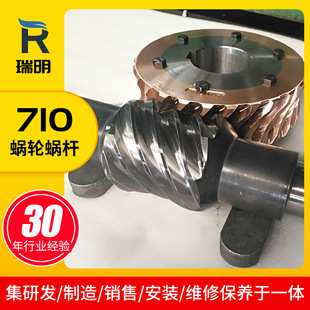 High Strength 710 Worm Gear, Copper Turbine Double-Head Reduction Worm Gear, Metal Cast Iron Worm Gear