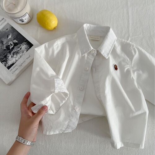 Children's shirts 2024 spring new products boys and girls long-sleeved boys' denim shirts Korean style children's clothing drop shipping