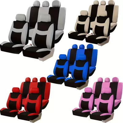 Cross-Border Temu Amazon Mexico Smiley Face Universal Five-Seater Car Fabric Seat Cover Factory Direct Sales in Large Quantities
