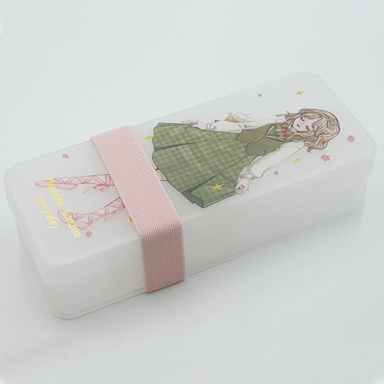 П pencil case двухслойный пластиковый вместительный, матовый ящик для хранения, канцелярия для студентов, индивидуальный заказ