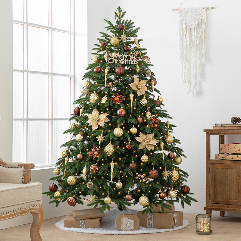 Árbol de Navidad grande de lujo con decoración navideña encriptada, juego de 1.5/1.8/2.1 metros, adornos navideños al por mayor