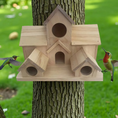 国境を越えたアマゾンの新しい木製鳥小屋屋外ツリーハンギング鳥小屋ハチドリハウス庭中庭野鳥の巣