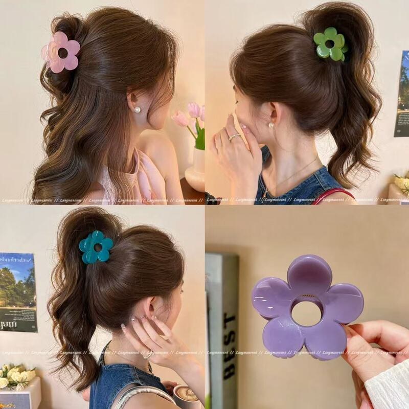多用途フラワー小さなサメクリップグリッパー女性用 2025 新しいハイエンドハーフタイヘアハイポニーテールヘッドバンド|undefined
