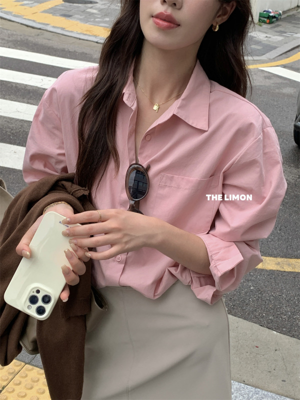 the limon柠檬绿茶宽松长袖法式复古衬衫女2025秋季上衣衬衣外套|undefined