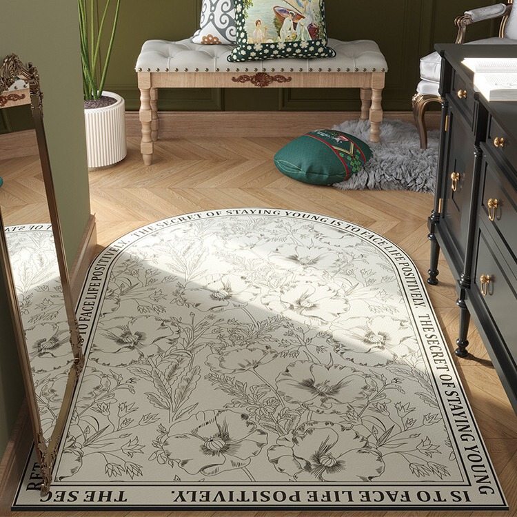 Light Luxury Premium Entry Door Floor Mat Dirt Resistant Wash-free PVC Retro Door Mat Foot Mat Leather Carpet Can be Cut