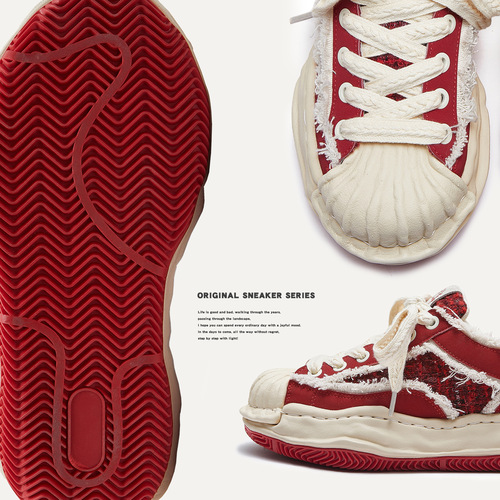 2024 Dragon Year New Year Red Streetwear Sneakers Thick Heel Height Platform Shoes for Men and Women, Same Style Couple Fashion Shoes