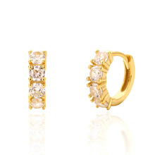 YHE0676 跨境轻奢耳扣s925银镶钻锆石气质耳环百搭高级感耳圈耳饰