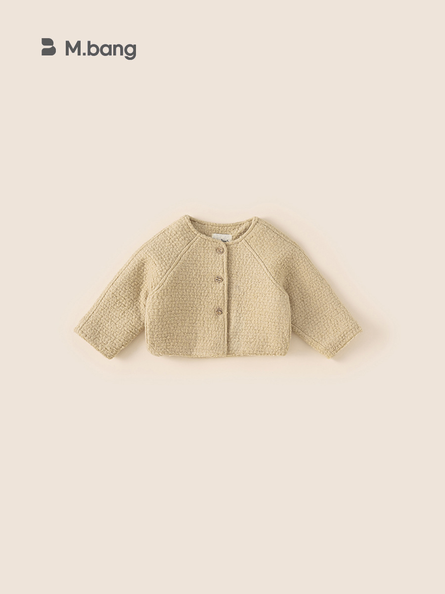 Youbao ropa para niños 2024 invierno nueva chaqueta acolchada para bebé femenino chaqueta de punto de manga larga con cuello redondo y todo fósforo para niños