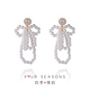 Pearl Flower Ear Studs senior tassels bow Autumn and winter new pattern Earrings Earrings 925 Silver needle Wholesale