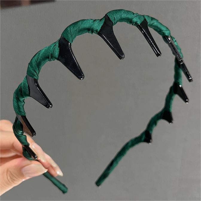 Moda alrededor de tela para mujeres lavarse la cara con dientes para el cabello anti-deslizante compresión de cabello rotura brazo de cabeza 2024 nuevo