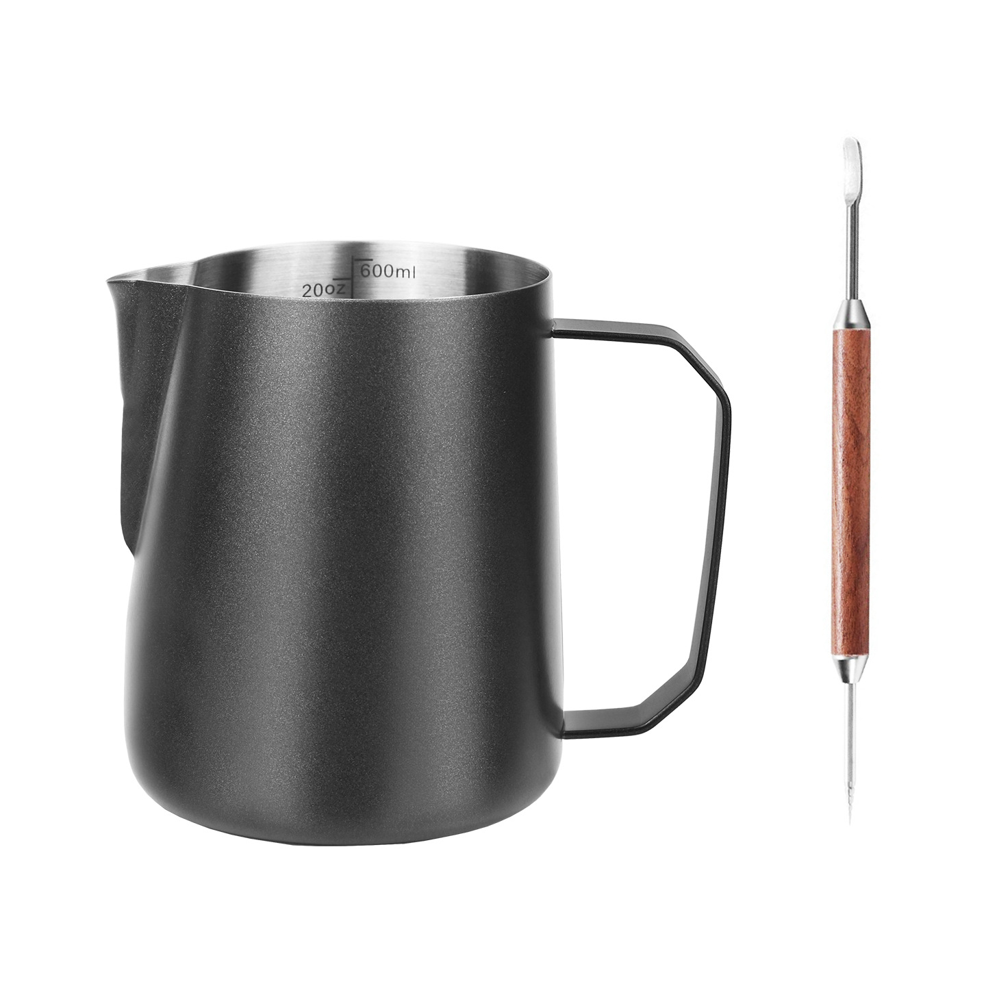 Jarra para Espumar Leche 400ml de Acero Inoxidable 304 con Pico Calabaza para Cafetería y Hogar image 22