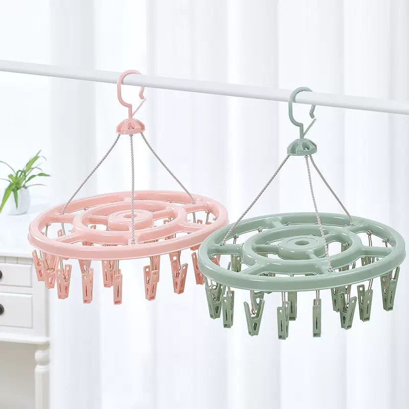 圆盘袜子夹防风多功能晾衣架多夹子折叠阳台晒衣夹儿童内衣夹晾晒