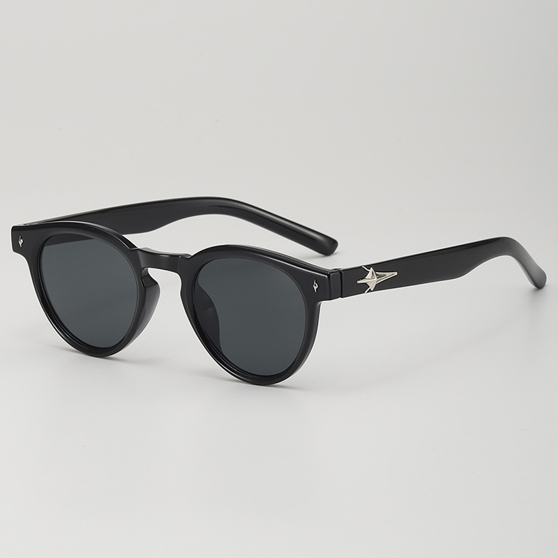 2024 Cat's Eye Oval Retro High-end European and American Sunglasses Summer Seaside Photographing UV-proof Women's Sunglasses