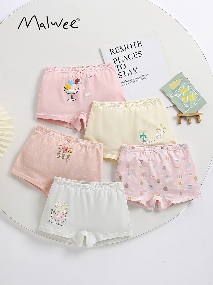 Malwee transfronterizo ropa interior de niñas europeas y estadounidenses suave transpirable piel elástica cómoda para niños pantalones cortos para bebés