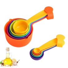 厂家供应 量勺量杯烘焙工具DIY蛋糕烘焙奶粉勺10件套塑料彩色量勺