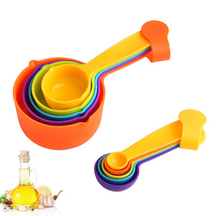 Factory supply measuring spoon measuring cup baking tools DIY cake baking milk powder spoon 10 piece set plastic color measuring spoon