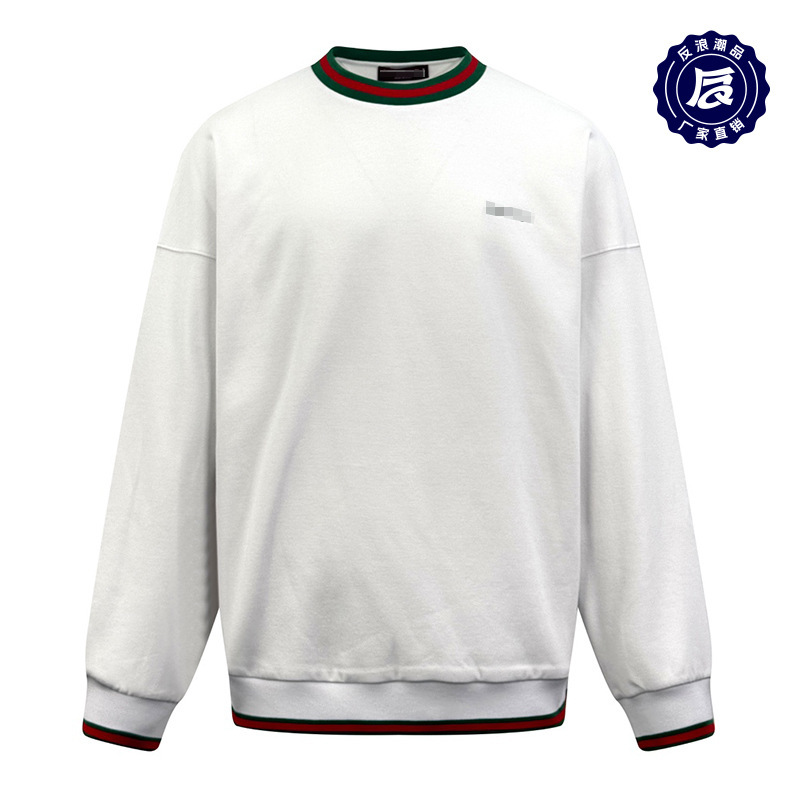 25 Guangzhou Jinbao g Brand Woven Embroidered Sweatshirt American Retro Round Neck Color-Block Sweatshirt Unisex Casual Simple Autumn 25 Guangzhou Jinbao g Brand Woven Embroidered Sweatshirt American Retro Round Neck Color-Block Sweatshirt Unisex Casual Simple Autumn