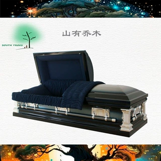 欧式加厚金属棺材刺绣内衬豪华灵柩 殡仪馆商用殡葬寿棺丧葬用品