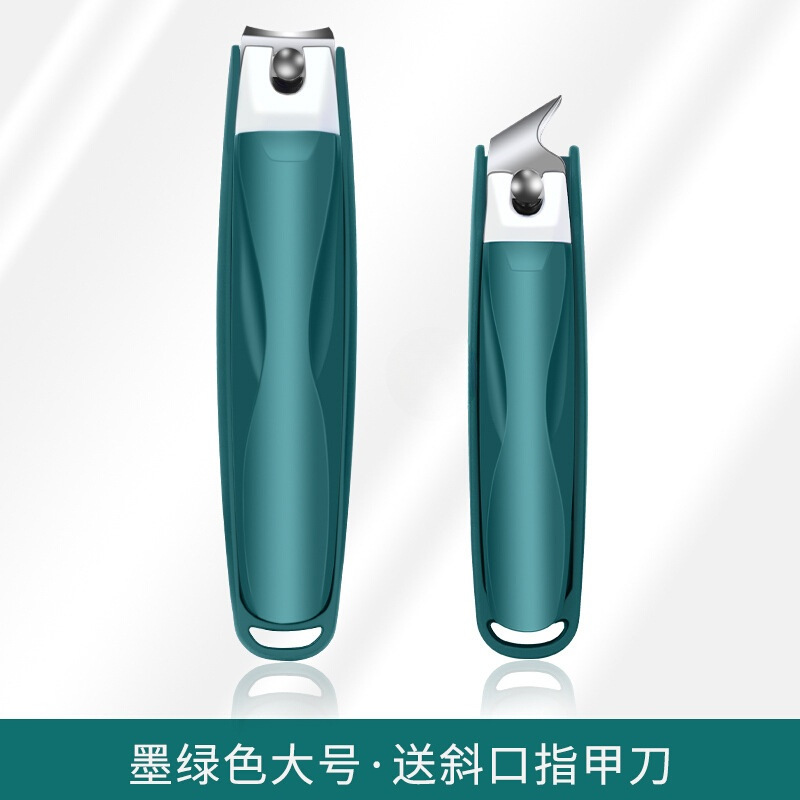 Clippers de uñas grandes de color verde oscuro + cortaúñas oblicuas de color verde oscuro