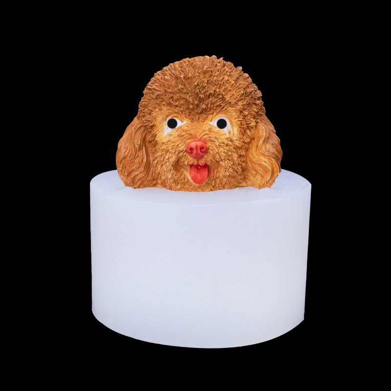 Cabeza de peluche aromaterapia vela hecha a mano molde de silicona amasar molde de decoración de resina de yeso pastel de chocolate