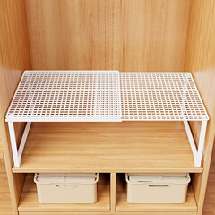 伸縮式ワードローブ収納、階層型アーティファクト収納ラック、洋服キャビネットスペース利用、キャビネット引き出しパーティションシューズラック