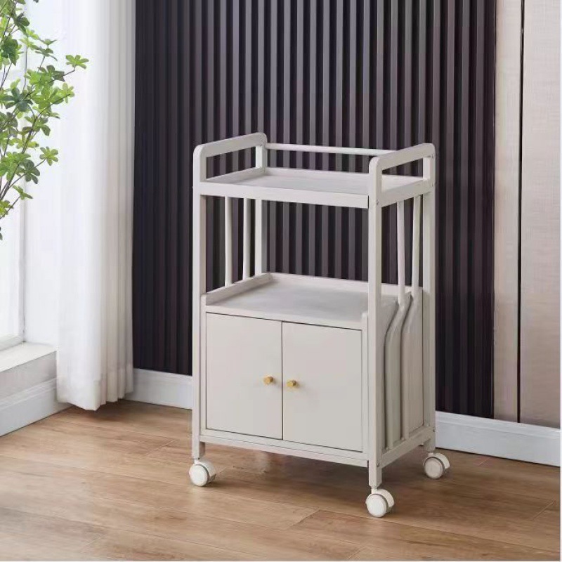 Salón de belleza carro especial gestión de la piel móvil de mano empuje estante de almacenamiento de plástico cuidado instrumento mano herramienta de empuje Coche