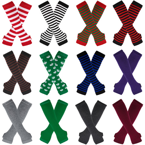COSPLAY Christmas long arm gloves for women, Korean style thin spring and autumn fingerless gloves, decorative long gloves over the elbows