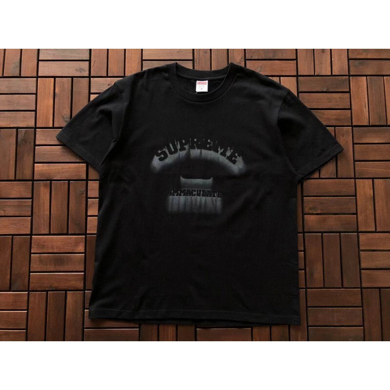 Supreme Cross-Border Original Fun Print Pure Cotton Short-Sleeve Unisex High Street Letter Print Heavyweight T-Shirt Loose Fit