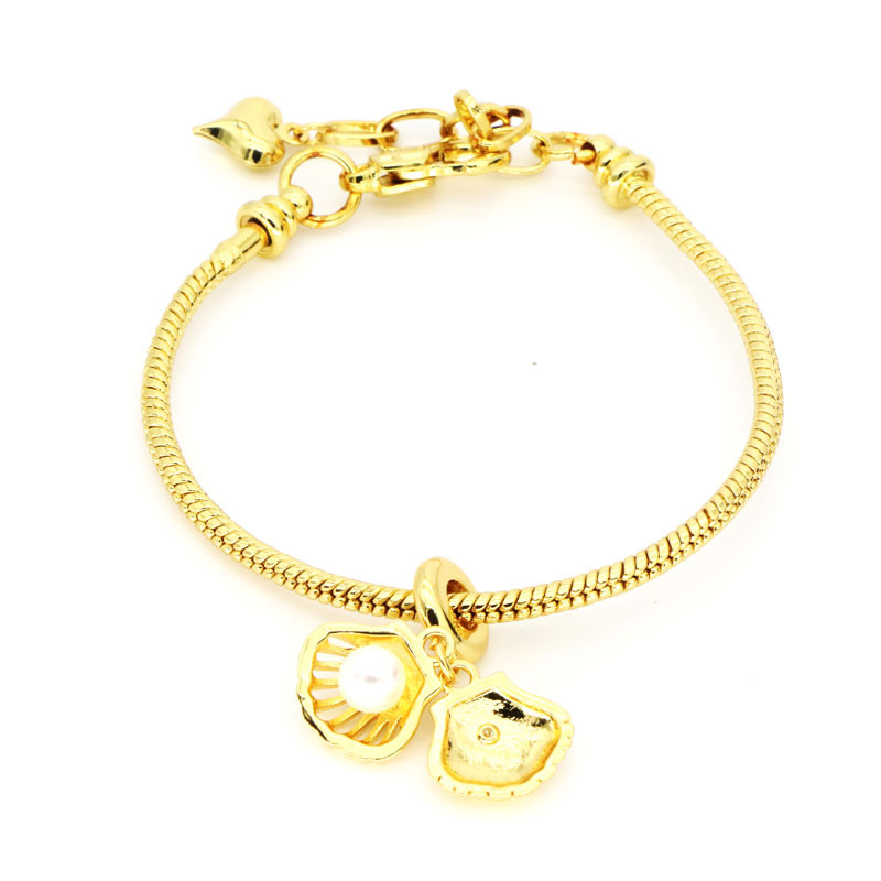 Kupfer 18 Karat Vergoldet Süß Einfacher Stil Inlay Geometrisch Künstliche Perlen Zirkon Armbänder display picture 5