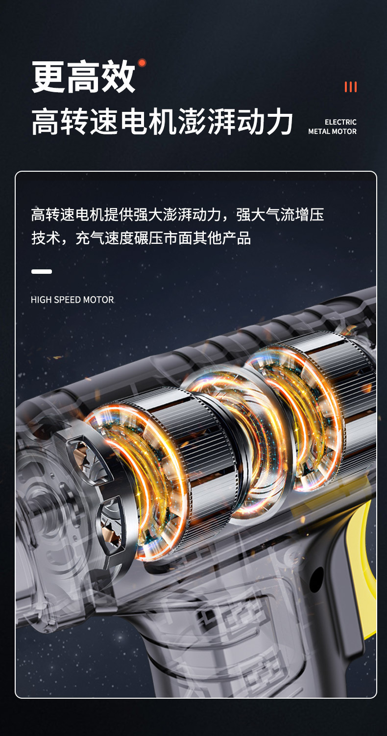 Car Inflator Pump Wireless Car Inflator Electric Inflator Car Tire High Pressure High Power Inflator