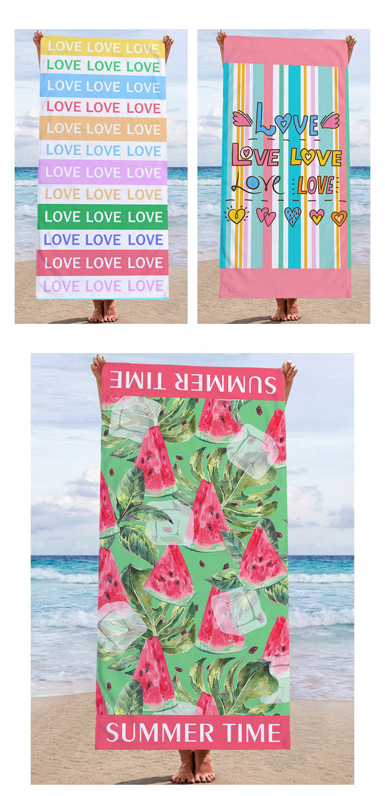 Fashion Letter Color Block Fruit Superfine Fiber Bath Towels display picture 2