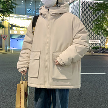 【M-8XL】大码纯色二开品质工装棉衣男士大口袋棉服2023新款秋冬