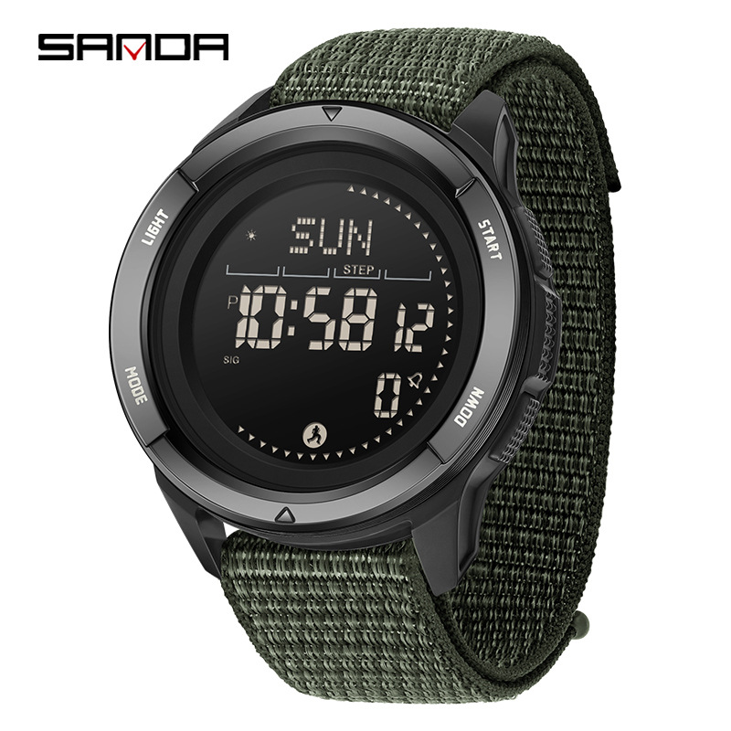 SANDA SANDA deportivo al aire libre reloj electrónico pedómetro brújula impermeable reloj de estudiante 2197