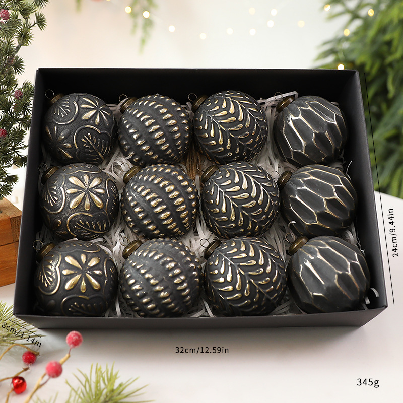 Colgante de Bola de Navidad Estilo Retro de Plástico Decorativo para Navidad y Fiestas