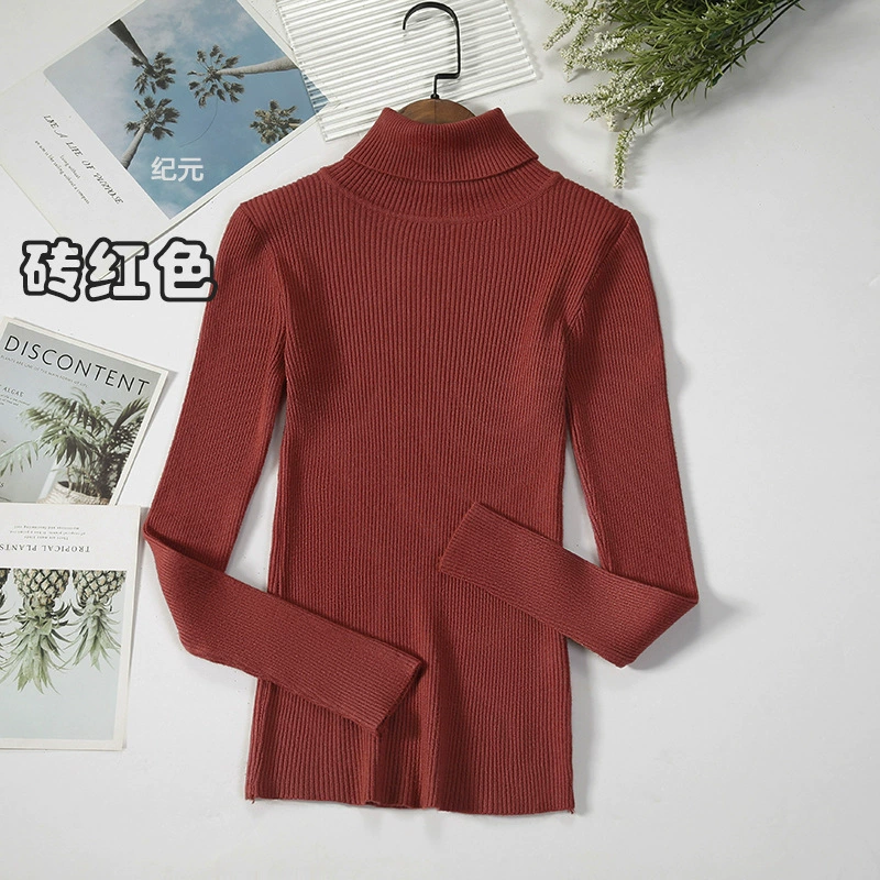 knitted fitted sweater, turtleneck, midweight slim fit