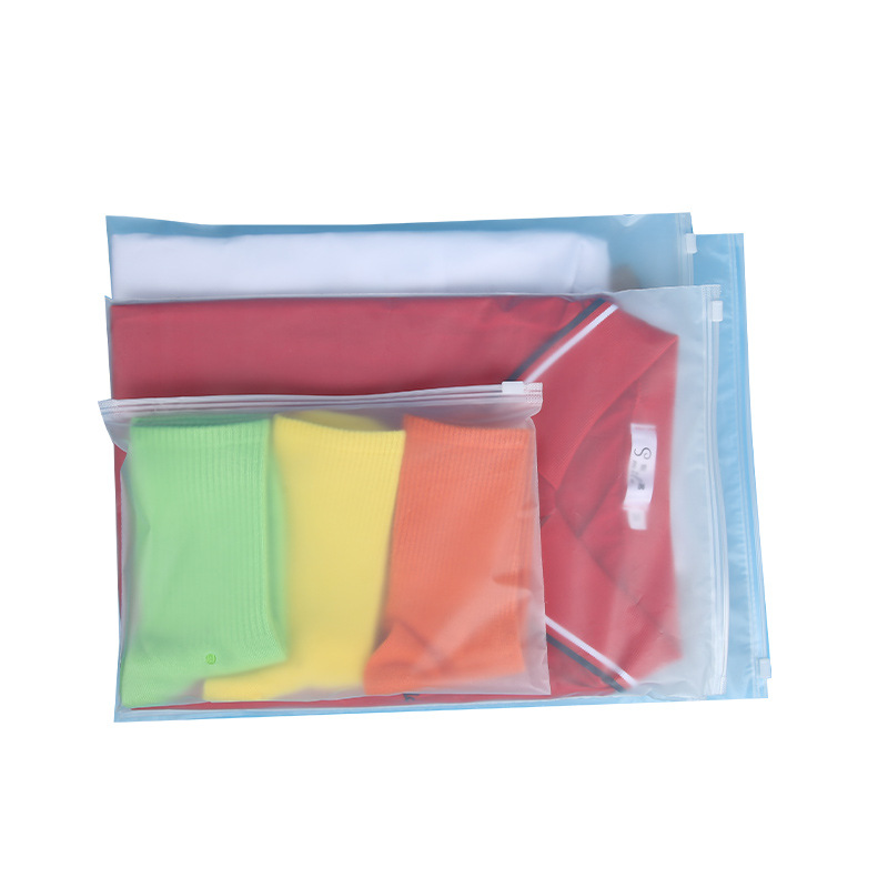 Bolsa de cremallera esmerilada de plástico CPE ropa interior toalla bolsa de embalaje juguete cosméticos joyería almacenamiento bolsa de hueso