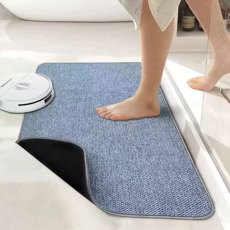 新款现代简约纯色亚麻硅藻泥家用浴室卫生间吸水速干防滑入户门垫|undefined
