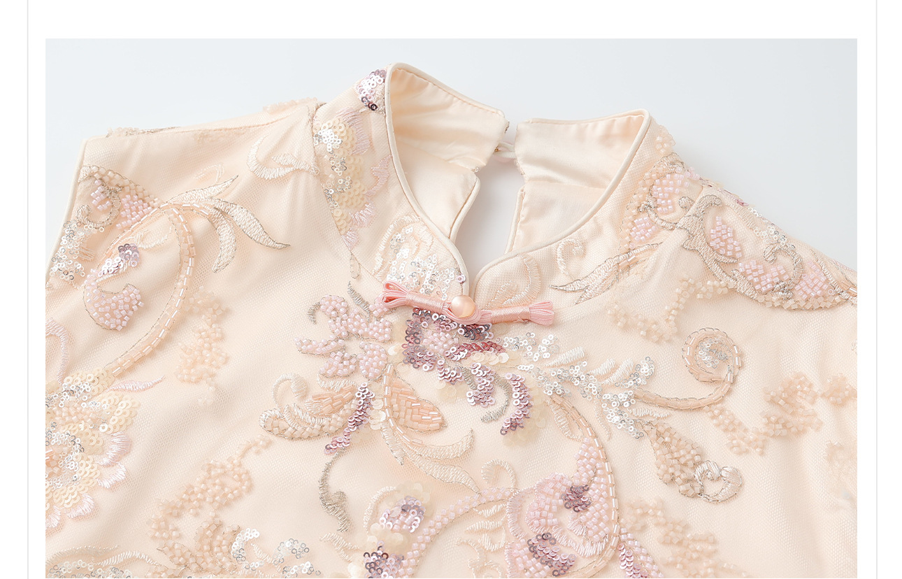 Áo gile nữ thêu sequin tua rua phong cách tân cổ điển xuân hè — xanh lam, màu mơ chi tiết 24