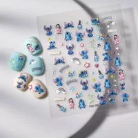 Новый милый маленький монстр маленькая девочка мультфильм любовь звезда цветок завод прямых продаж рельеф наклейки для ногтей