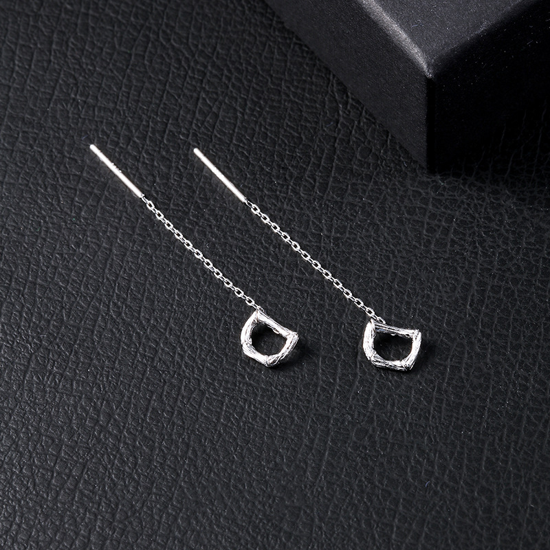 Shiai original s925 plata esterlina oído líneas inglés 26 letras cadena de la oreja moda todo-fósforo oído espárragos multi-color generación