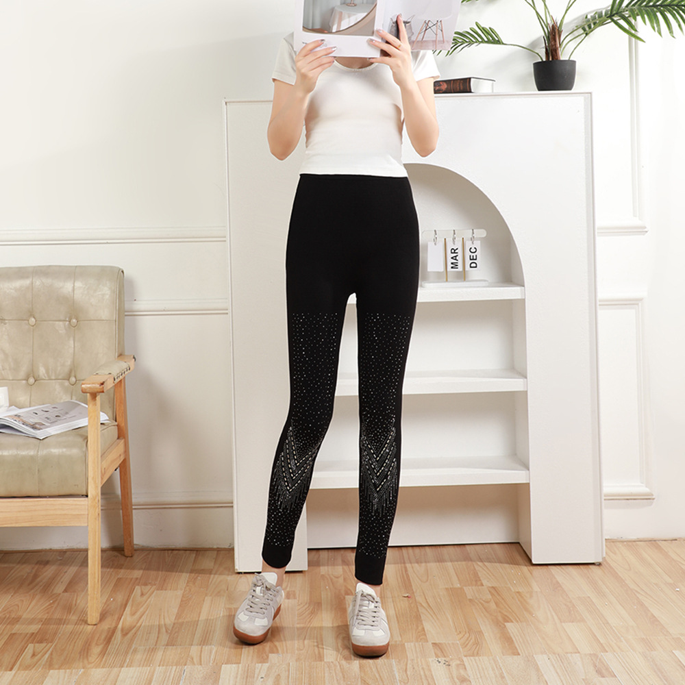Women's Clothing hot diamond leggings letter high waist hip lifting leggings for women all match outer wear slimming yoga pants_voghion.com