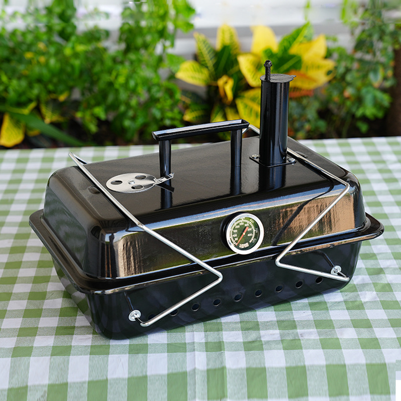 Piernas plegables portátiles con termómetro horno de barbacoa al aire libre horno de barbacoa de carbón portátil horno de barbacoa al aire libre parrilla de barbacoa plegable